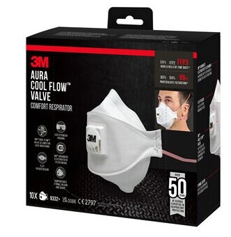 STOFMASKER 9332+ FFP3 MET VENTIEL (10ST)