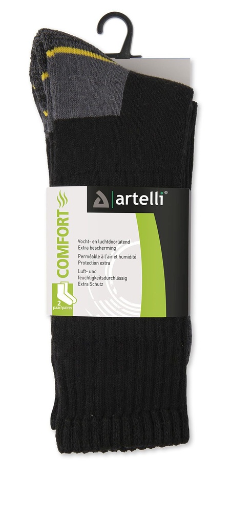CHAUSSETTE COMFORT NOIR ARTELLI(2PAIRES) (2PR)
